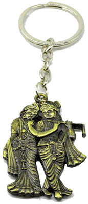 AFH Radha Krishna Golden Plated Spiritual Decorative Quality Key Chain For Gifiting Key Chain