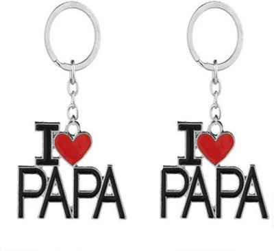 Rashi Traders 2 Stylish I Love Papa Key Chain Key Chain