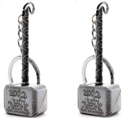 Rashi Traders 2 Stylish Silver Hammer Key Chain Key Chain