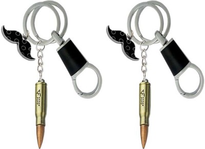 Rashi Traders 2 Gun Bullets With Moonchh locking Key Chain Key Chain