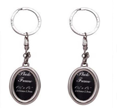 Rashi Traders 2 Oval Shape Photo Frame Key Chain Key Chain