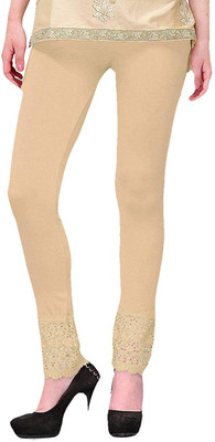 Swastik Stuffs Ankle Length  Ethnic Wear Legging(Beige, Solid)
