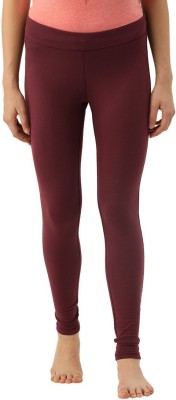 Enamor Solid Women Maroon Tights