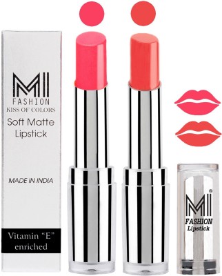 MI FASHION Color Riche Creme Matte Sexy Lipsticks Code no 195(Peach,Pouty Pink, 7 g)