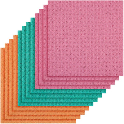 Daily Fest Cellulose Sponge Cloths 4 Packs of 3 (Total 12 Sponge Cloths) Sponge Wipe(Regular, Pack of 12)
