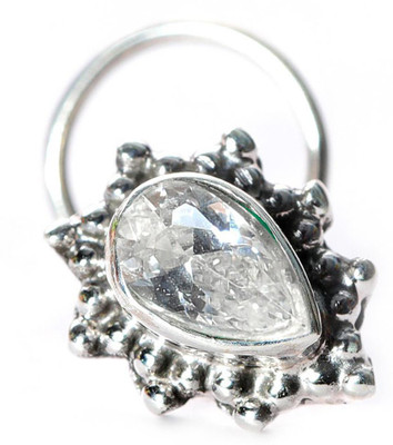 jsaj Zircon Sterling Silver Plated Sterling Silver Nose Stud