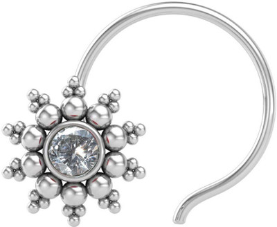 jsaj Zircon Sterling Silver Plated Sterling Silver Nose Stud