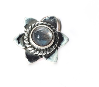 jsaj Onyx Sterling Silver Plated Sterling Silver Nose Stud