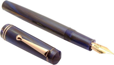Ledos Ledos Click Aristocrat Marble Fountain Pen 3in1 Ink Filling System Flex Nib With Golden Trims - Purple Fountain Pen(Ink Color - Blue)