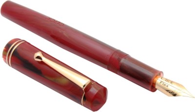 Ledos Ledos Click Aristocrat Marble Fountain Pen 3in1 Ink Filling System Flex Nib With Golden Trims - Red Fountain Pen(Blue)