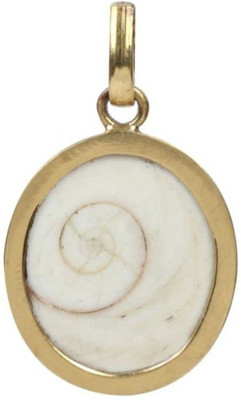KUNDLI GEMS Gomti Chakra Pendant Original Stone Silver Pendant Gold-plated Stone Pendant