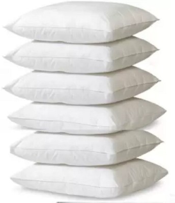 KHUKU Microfibre Solid Sleeping Pillow Pack of 6(White)