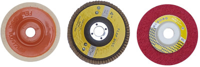Inditrust High Quality 4inch 3pc Wheel set 1pc Flap 1pc Felt and 1pc Buffing Wheel set Metal Polisher(4 inch)