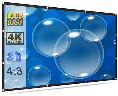 Savsol 75 inch Projector Screen,4K HD 16:9 Portable Video Projector Screen Foldable Anti-Crease Indoor Outdoor Projection Screen for Home, Office, Classroom Projector Screen (Width 167.64 cm x 91.44 cm Height)