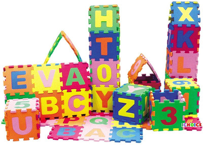 iChoice ABCD Foam Mat for Kids, Educational 36 Piece Mini Puzzle Foam Mat, Alphabet A to Z & 0 to 9 Numbers Puzzle Mat for Children & Toddlers(36 Pieces)
