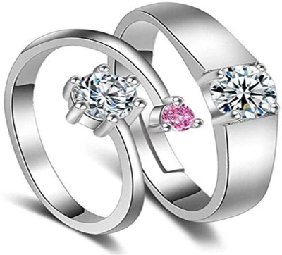 Silver Creations Alloy Cubic Zirconia Silver Plated Ring Set