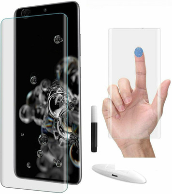 Appster Edge To Edge Tempered Glass for Samsung Galaxy S20 Ultra Advanced Border Less Full edge to edge Full Screen Coverage UV Screen Protector Guard with Installation Kit {Pack of 1}(Pack of 1)