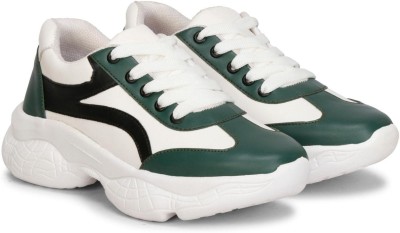 COMMANDER Casual Stylish and Sporty Sneakers For Women(Green, White, Black)