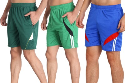 MRD DESIGNER HUB Solid Men Blue, Light Green, Dark Green Running Shorts