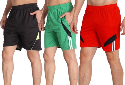 MRD DESIGNER HUB Solid Men Red, Light Green, Black Running Shorts