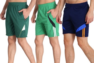 MRD DESIGNER HUB Solid Men Dark Blue, Light Green, Dark Green Running Shorts