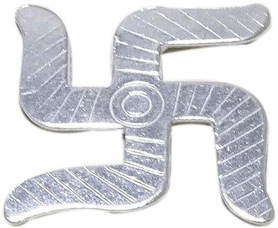 Sahiba Gems Sahiba Gems Chandi Silver Swastik/Sathiya/Chandi Ka Swastik for Astrology use and Red Book Remedy Purpose Decorative Showpiece  -  3 cm(Silver, Silver)