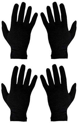 HF LUMEN Unisex Skin Black Half Cotton Gloves With Fingure Riding Gloves(Black)