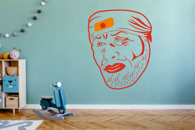 LYOMAN 59 cm saiface-red Self Adhesive Sticker(Pack of 1)