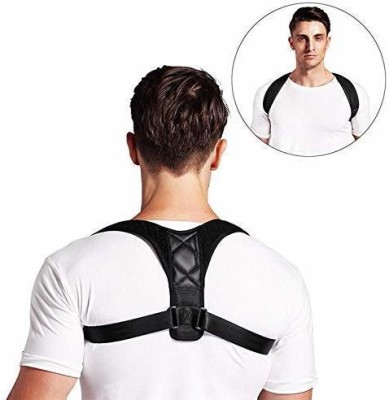 AASHI CARE Posture Corrector Adjustable Belt Clavicle Brace for Back Pain Back Back & Abdomen Support(Black)