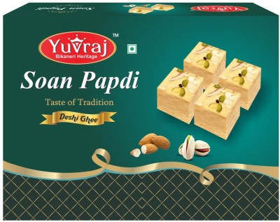 Yuvraj Food Product Desi Ghee Soan papadi (patisa ) Famous sweets 250 Gm pack Box(200 g)