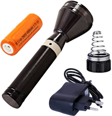 Small Sun Branded No 1 Powerful Professional Electric Rechargeable Portable Waterproof LED Long Range Strong Highlighting Drop Resistance Multi-Functional Black Metal Alluminium Alloy Flashlight High Energy Hand Torch Emergency Flashlight Torch Torch(Black, 20 cm, Rechargeable)