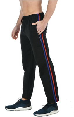 Indistar Striped Men Black Track Pants