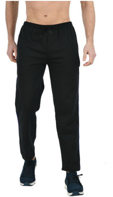 IndiWeaves Striped Men Black Track Pants