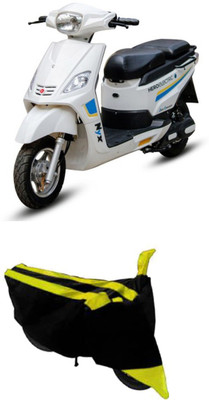 Hynak Two Wheeler Cover for Hero(Electric, Yellow, Black)