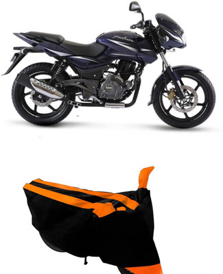 Hynak Two Wheeler Cover for Bajaj(Pulsar 180 DTS-i, Orange, Black)