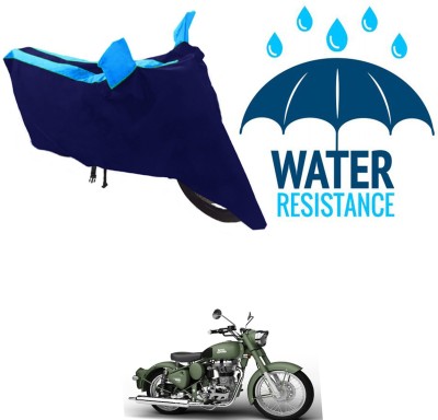 RONISH Waterproof Two Wheeler Cover for Royal Enfield(Battle Green, Blue)