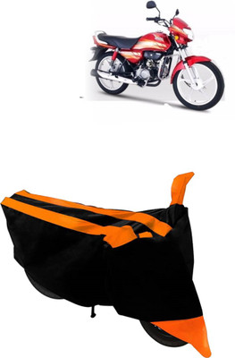 Hynak Two Wheeler Cover for Hero(CD deluxe, Orange, Black)