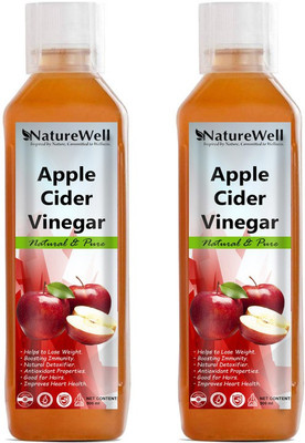 Naturewell Organic Apple Cider Vinegar - with strand of mother, not from concentrate Vinegar (500X2 /Ml)Pro Vinegar(2 x 500 ml)