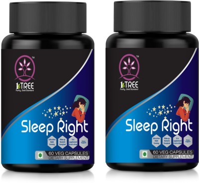 1 Tree Sleep Right Capsules–Sleep Care-Valerian Root Extract-Sleeping Capsules(Pack of 2)(2 x 60 Tablets)