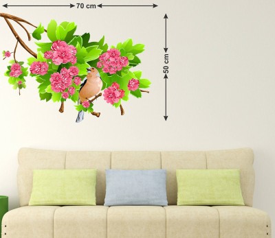 Wollfill 57 cm Beautiful Home Decorative Leaves Design Wallsticker Self Adhesive Sticker(Pack of 1)