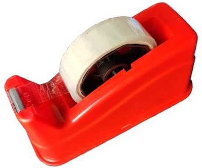 CS Wondar single sided Deasktop Tape dispenser , cello tape (Manual)(Set of 1, Red, Clear)