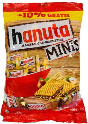 FERRERO ROCHER Hanuta Hazelnut Cream Wafer Minis Pouch 220 g Crackles