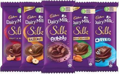 Cadbury DAIRY MILK SILK PACK OF 5 SPECIAL EDITION 281 GM Bars  (5 x 56.2 g)