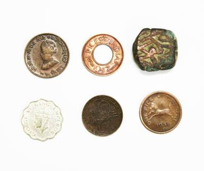 Coins Mart Mughal and British 6 Different Coins Ancient Coin Collection
