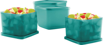 TUPPERWARE Plastic Fridge Container  - 1 L(Pack of 4, Green)