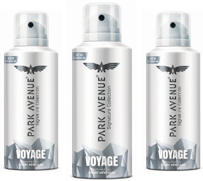 PARK AVENUE VOYAGE Pack of 3 (130 ml each) Deodorant Spray  -  For Men(390 ml, Pack of 3)