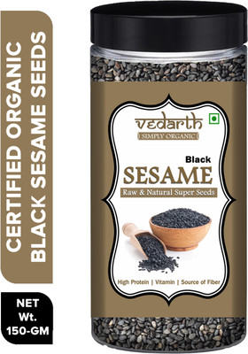 Vedarth Raw Black Sesaem Seeds , High in Nutrition Black Sesame Seeds(150 g)