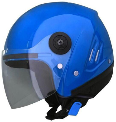 PLAYERS TRACK ISI Marked Open-Face Unisex Motorbike Helmet Motorbike Helmet(Blue)