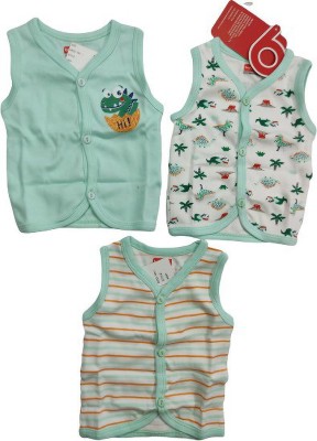 PK Collection Vest For Baby Boys & Baby Girls Organic Cotton Blend(Light Green, Pack of 3)