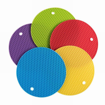 Jiya Enterprise Round Reversible Rubber Coaster Set(Pack of 5)